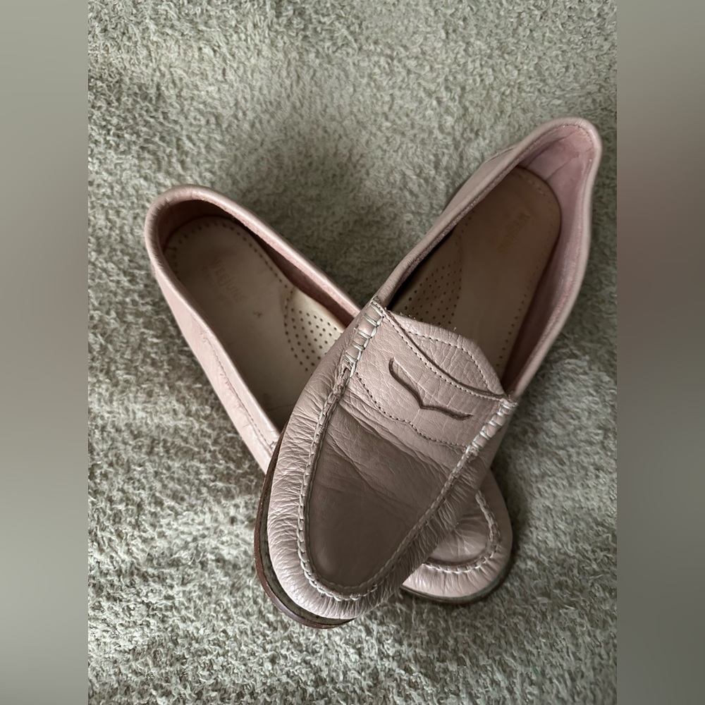 G.H. Bass Weejuns Soft Blush Pink Leather Penny  classic Loafers - Size 9M - Picture 8 of 11